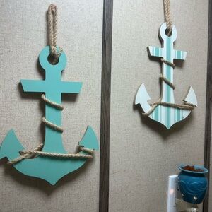 Nautical Anchor Wall Decor in Teal and White